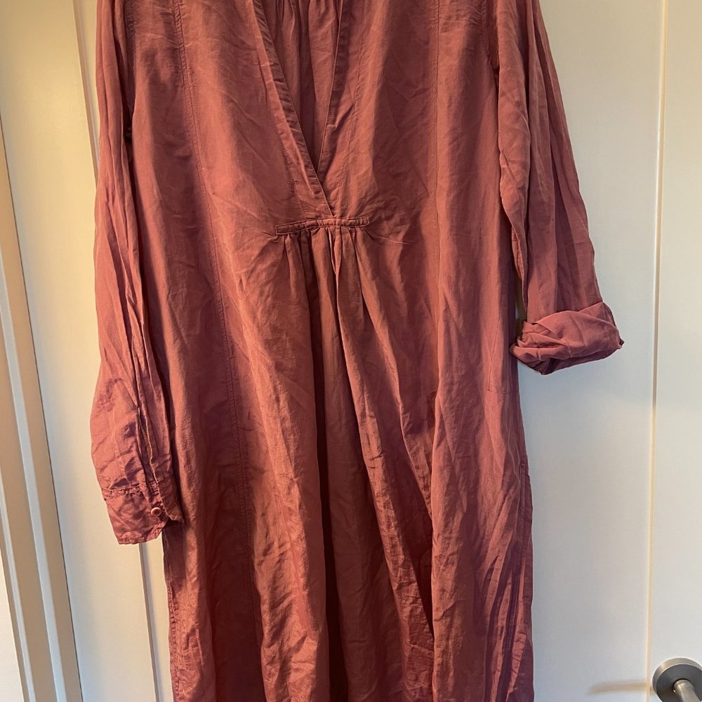 Free People x CP Shades Mauve Purple Iridescent Silk Blend Tunic Medium Womens